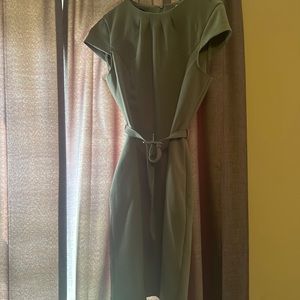 H&M sheath green dress with belt